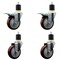 Service Caster 4'' Maroon Poly Swivel 1-7/8'' Expanding Stem Caster Set 2 Total Lock Brakes, 4PK SCC-EXTTL20S414-PPUB-MRN-2-S-2-178 - alternate 1